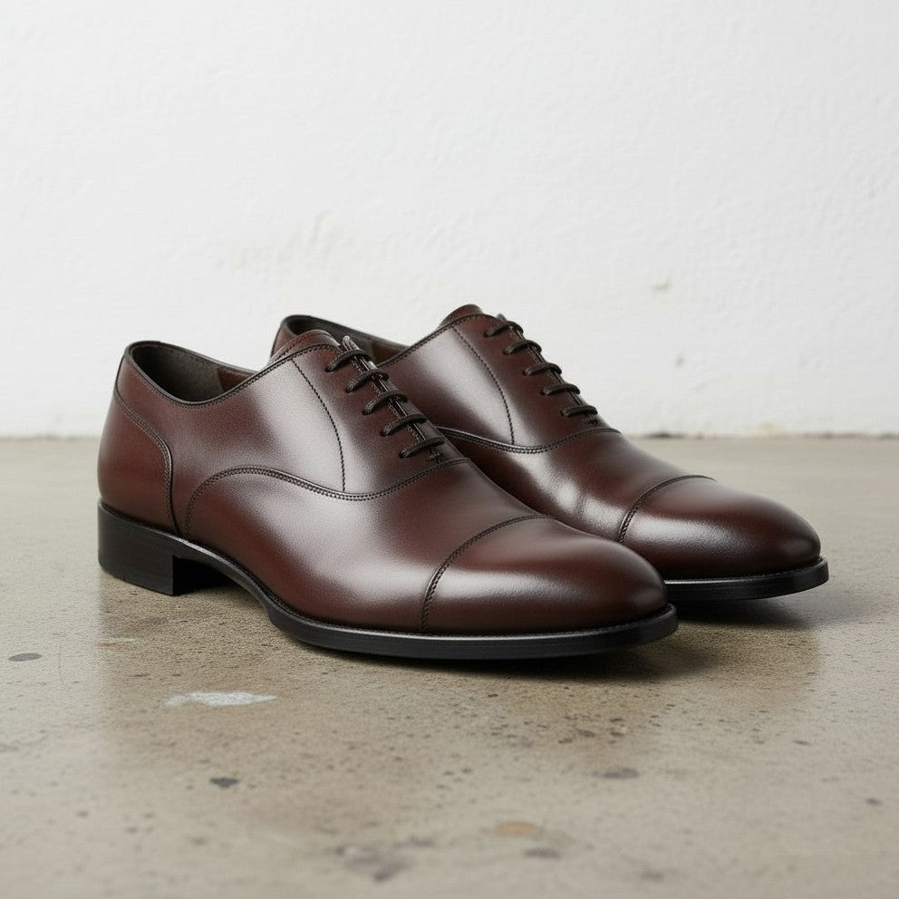 Handcrafted Men's Brown Oxford Shoes