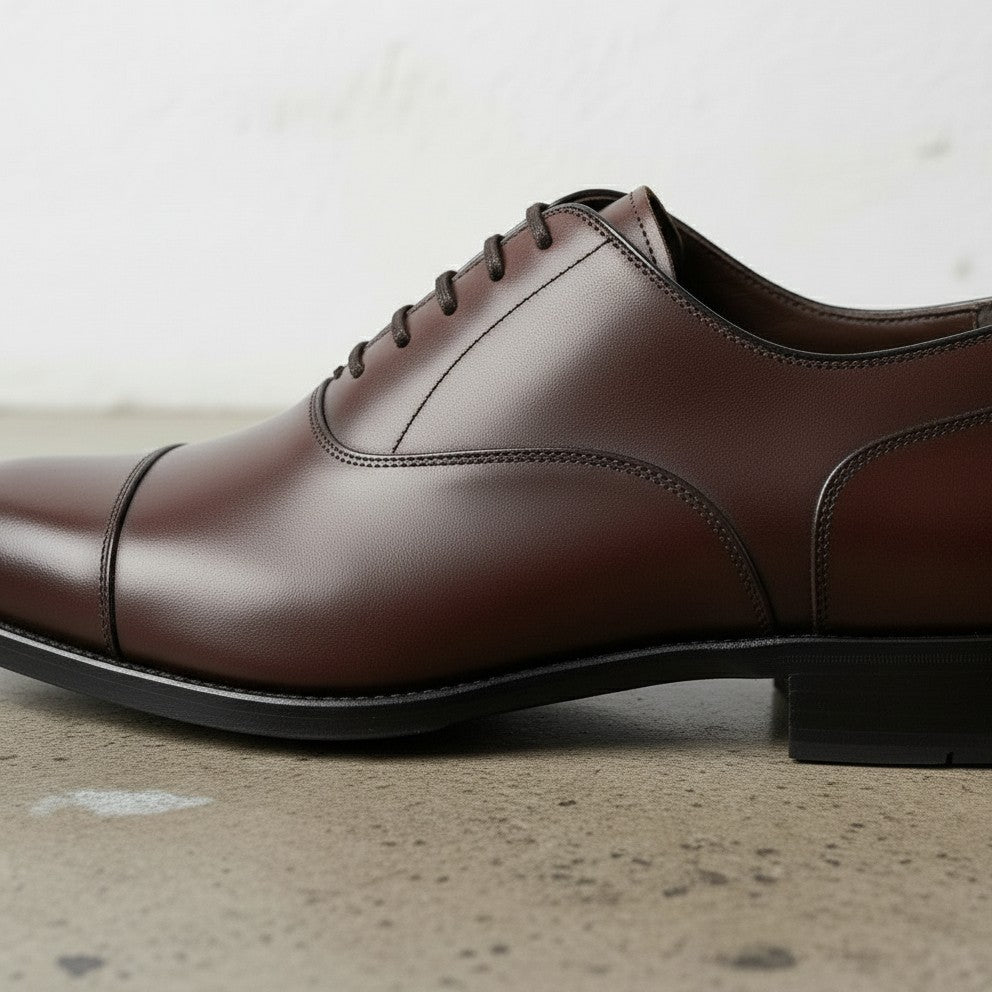 Handcrafted Men's Brown Oxford Shoes