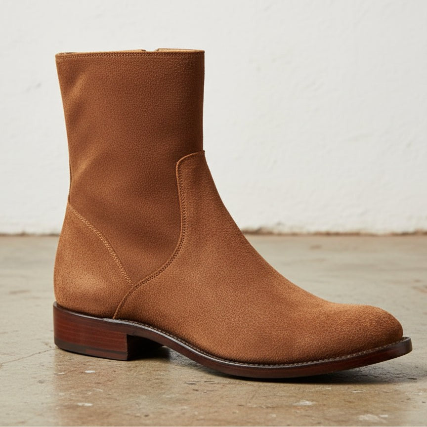 Handmade Brown Suede Ankle Boots