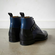 Handcrafted Men's Two-Tone Lace-Up Ankle Boots
