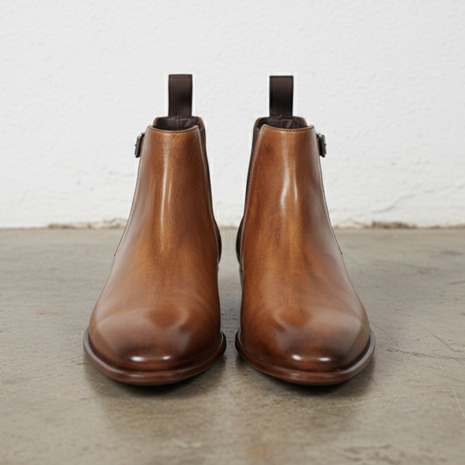 Handmade Men's Leather Chelsea Ankle Boots