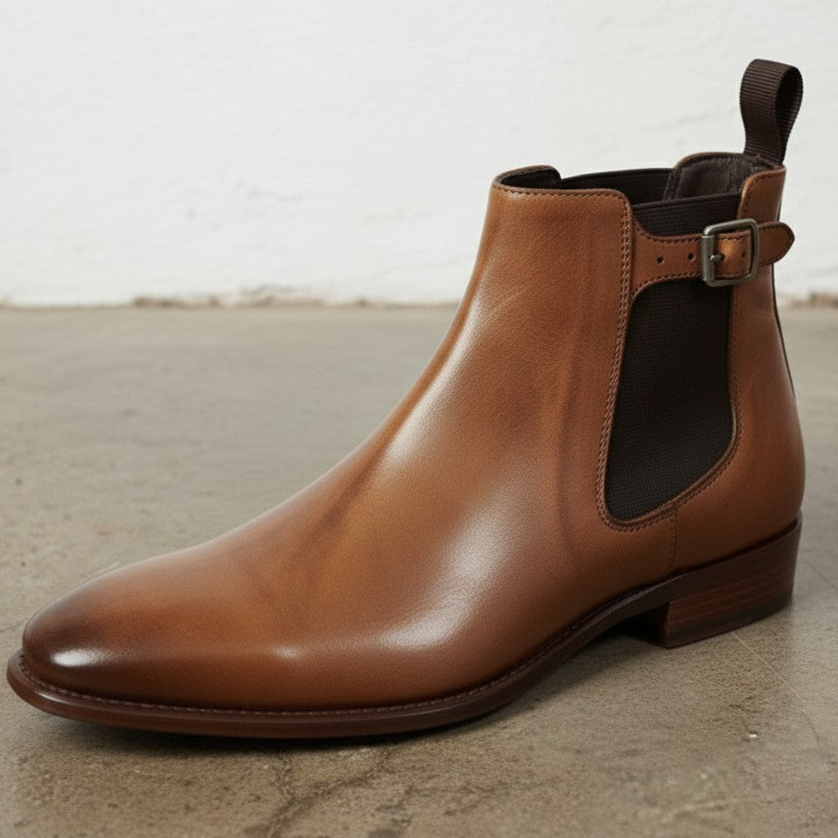 Handmade Men's Leather Chelsea Ankle Boots
