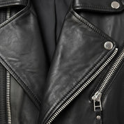 Men's Handmade Black Leather Biker Jacket for Motorcycle Riders