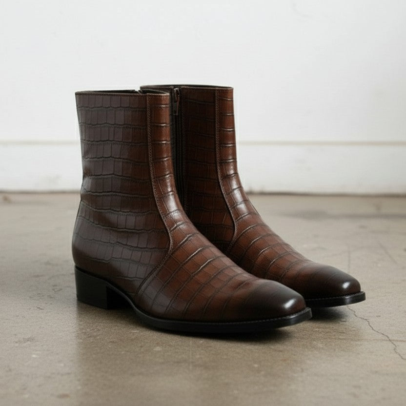Handcrafted Men's Full-grain Leather Ankle Footwear