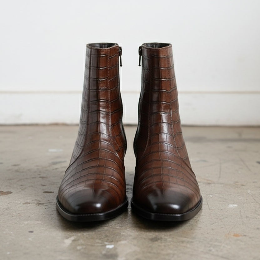 Handcrafted Men's Full-grain Leather Ankle Footwear