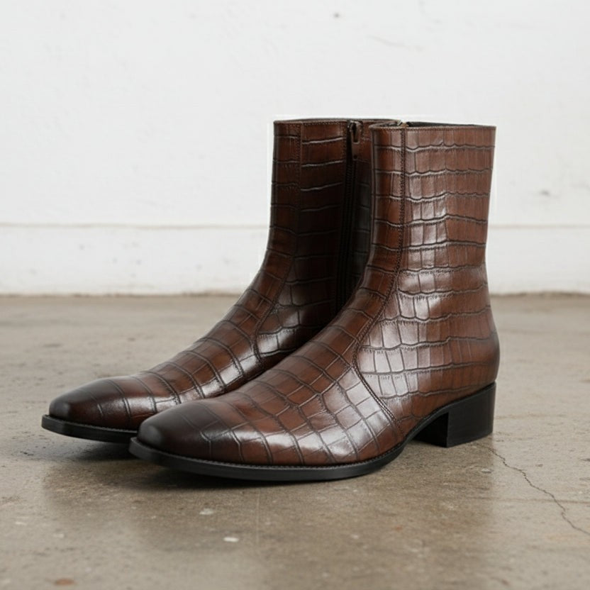 Handcrafted Men's Full-grain Leather Ankle Footwear