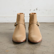 Handmade Men’s Beige Suede Side-Zip Ankle Boots, Classic Elegant Style