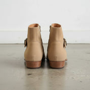 Handmade Men’s Beige Suede Side-Zip Ankle Boots, Classic Elegant Style
