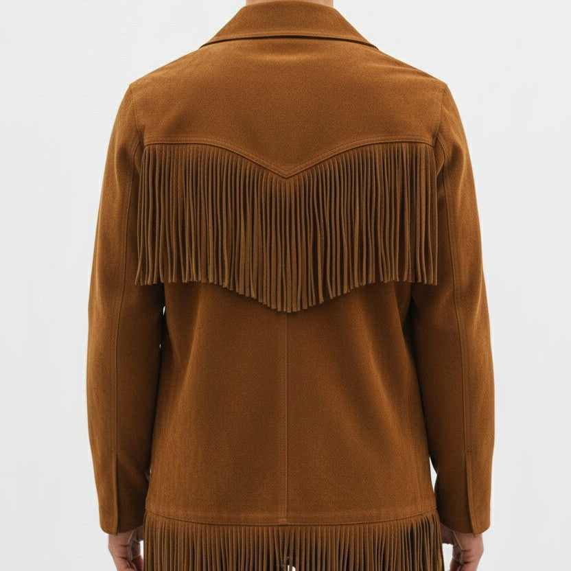 Handmade Unisex Western Fringe Suede Jacket