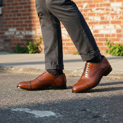 Handcrafted Men's Brown Oxford Dress Shoes
