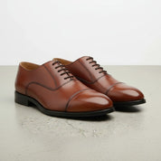 Handcrafted Men's Brown Oxford Dress Shoes