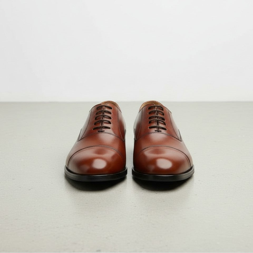 Handcrafted Men's Brown Oxford Dress Shoes