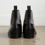 Handmade Men's Two Tone Formal Boot, Button Up Boot, Cap Toe Ankle Boot