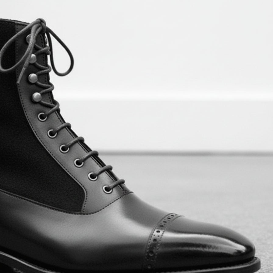 Handmade Men's Leather Suede Lace Up Brogue Dress Ankle Boots