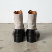 Handcrafted Men's Two-Tone Leather Ankle Boots