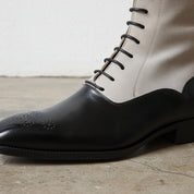 Handcrafted Men's Two-Tone Leather Ankle Boots