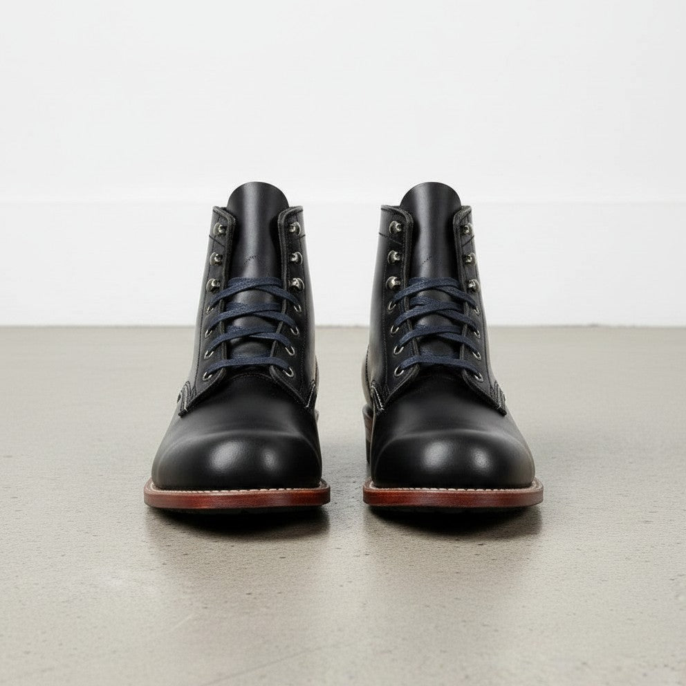 Handcrafted Men's Black Leather Ankle Boots