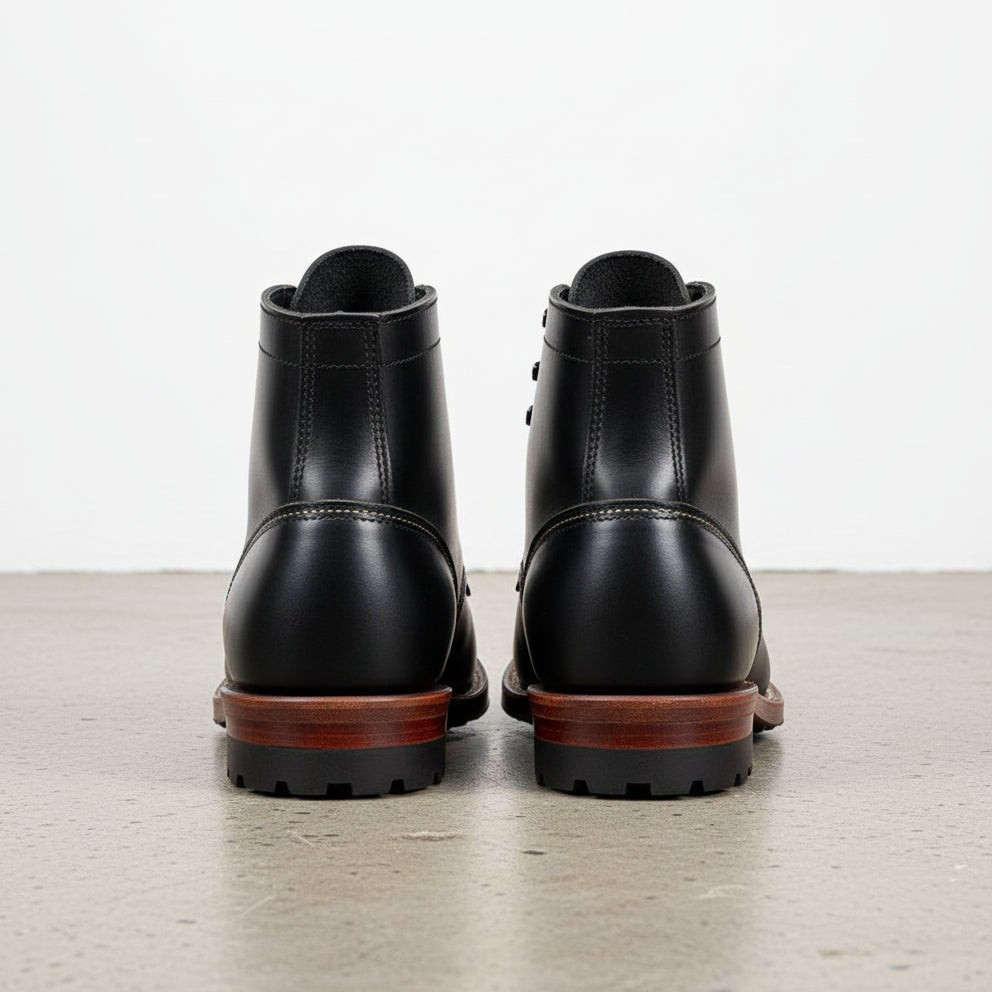 Handcrafted Men's Black Leather Ankle Boots