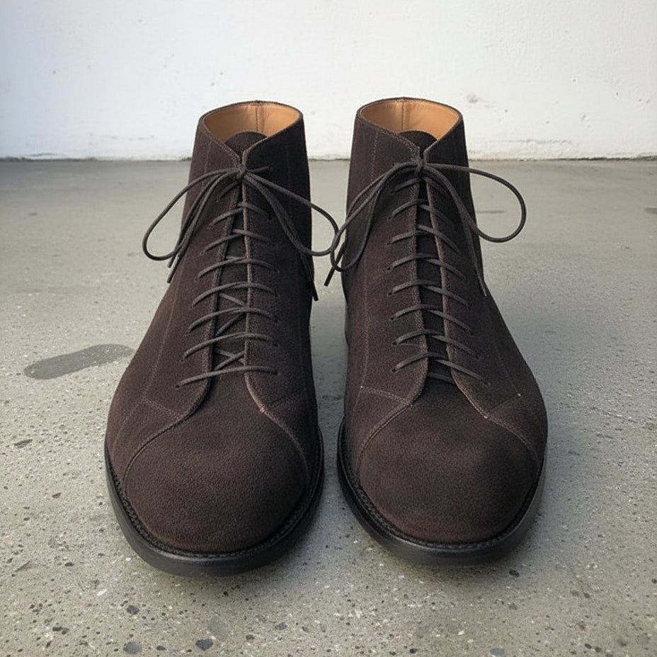 Handmade Men's Brown Suede Dress Boots, Men Brown Formal Boot, Ankle Boots