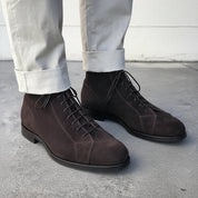 Handmade Men's Brown Suede Dress Boots, Men Brown Formal Boot, Ankle Boots