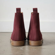 Handmade Men's Burgundy Suede Chelsea Ankle Boots
