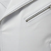 Handmade Mens White Color Leather Vest, Men Sleeve Less Leather Jacket