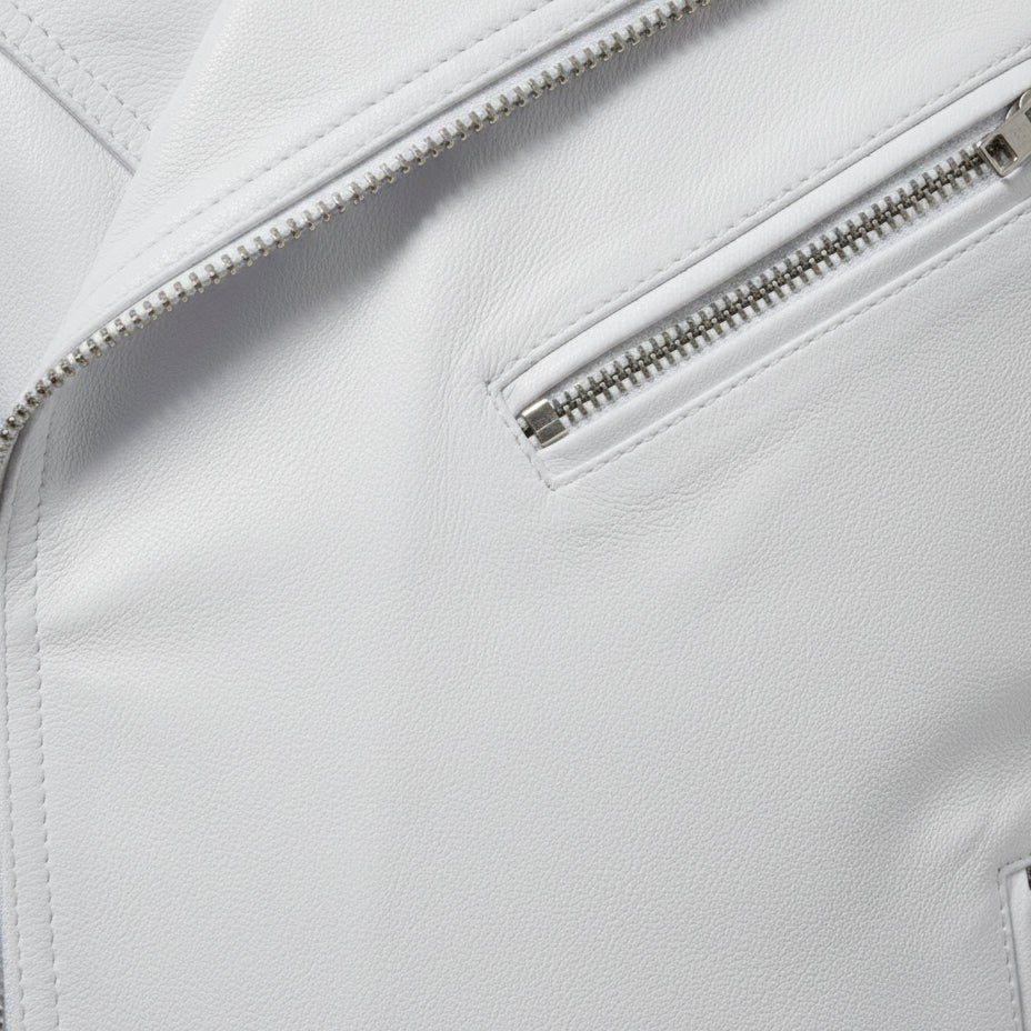 Handmade Mens White Color Leather Vest, Men Sleeve Less Leather Jacket