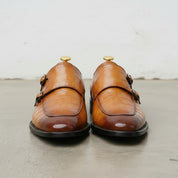 Handmade Men’s Leather Alligator Double Monk Dress Shoes