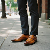 Handmade Men’s Leather Alligator Double Monk Dress Shoes