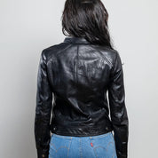 Women's Stylish Black Leather Jacket, Women's Durable Streetwear Leather Jacket