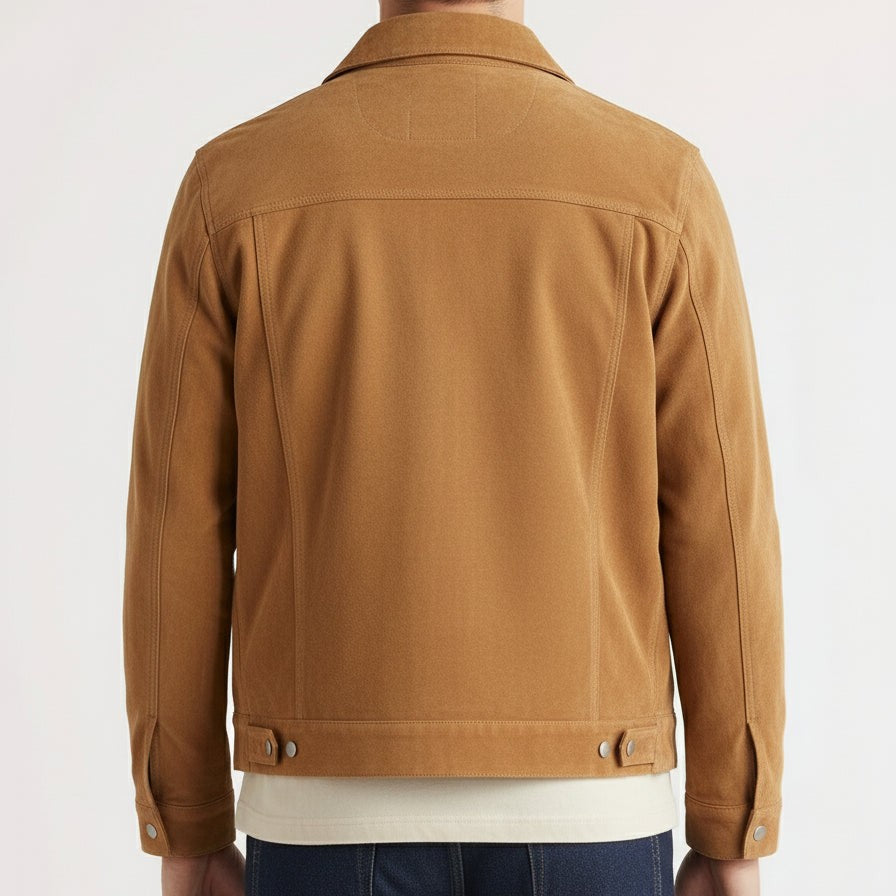 Men's Handmade Trucker Suede Jacket