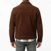 Men's Handmade Trucker Suede Jacket