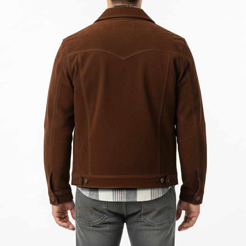 Men's Handmade Trucker Suede Jacket