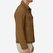 Men's Handmade Trucker Suede Jacket