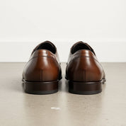 Handcrafted Men's Brown Derby Leather Shoes