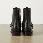 Men Fashion High Ankle Side Zipper Black Boot, Men Genuine Leather Boot