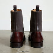 Handcrafted Men's Two-Tone Lace-Up Ankle Boots