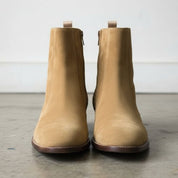 Men's Tan Suede Side Zipper Ankle Boots