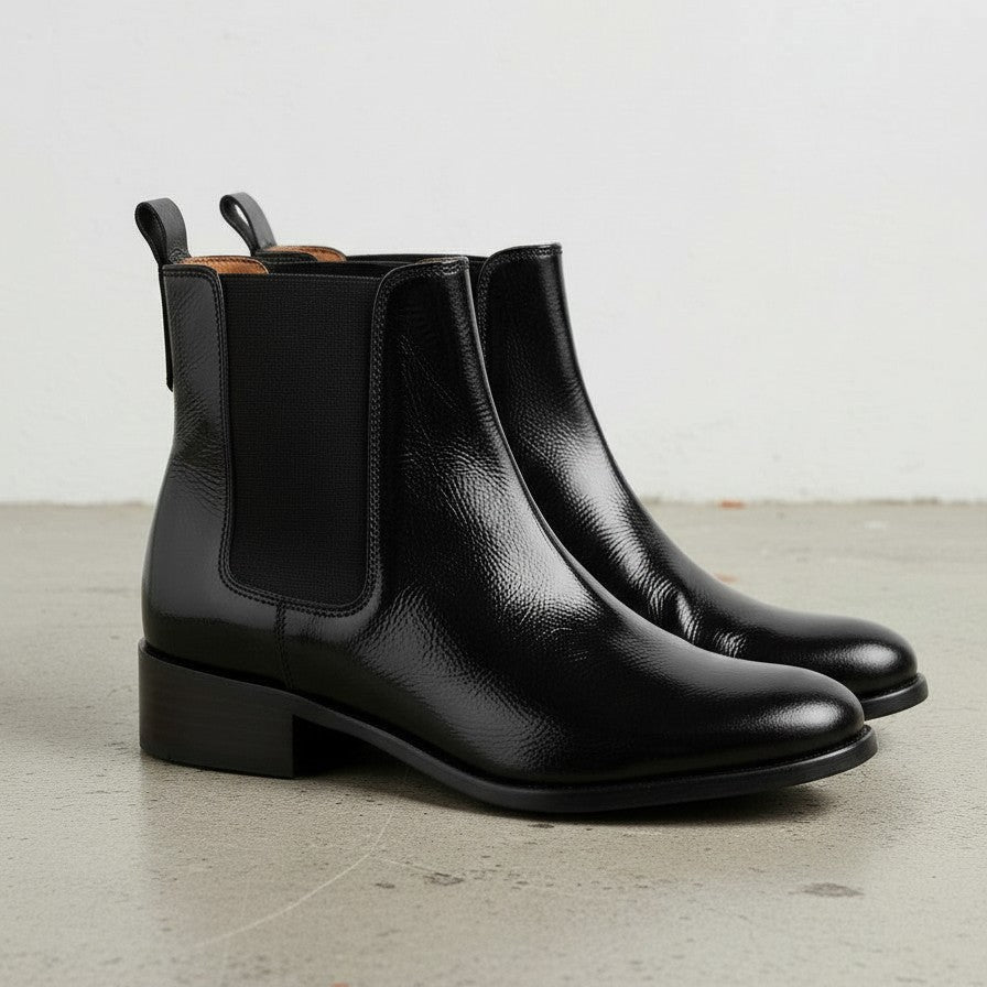 Women’s Handmade Black Leather Ankle Chelsea Boots