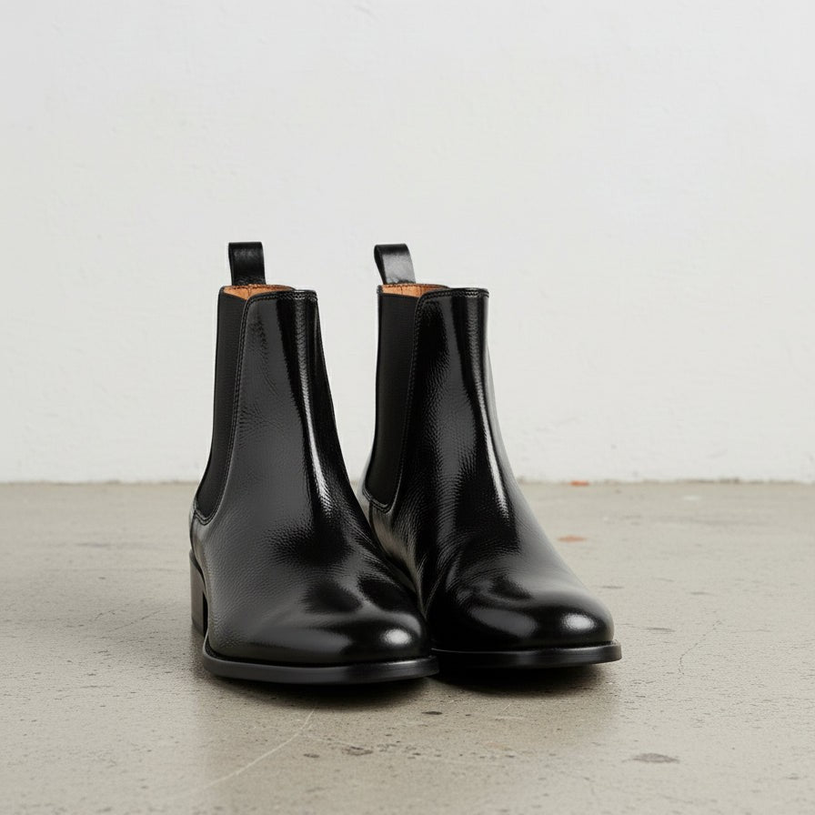 Women’s Handmade Black Leather Ankle Chelsea Boots