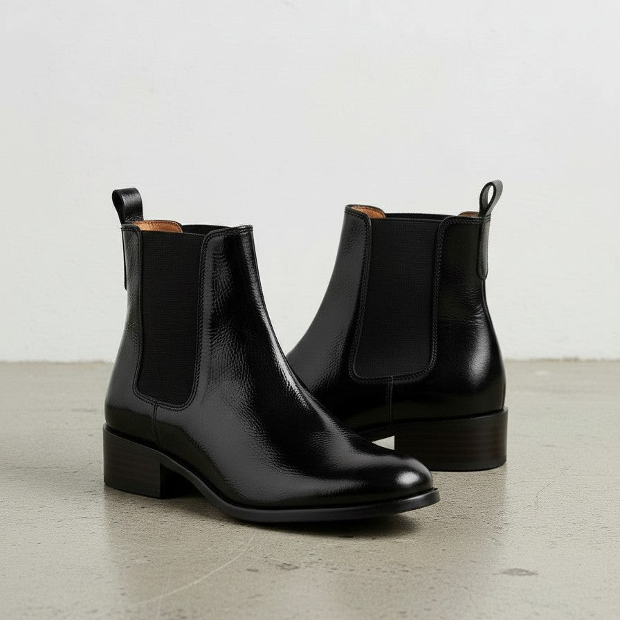 Women’s Handmade Black Leather Ankle Chelsea Boots