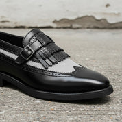 Handmade Men Spectators Shoes, Men Wingtips Fringe Leather Dress Shoes