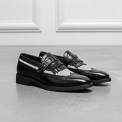 Handmade Men Spectators Shoes, Men Wingtips Fringe Leather Dress Shoes