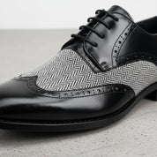 Handmade Men’s Two-Tone Wingtip Formal Dress Shoes
