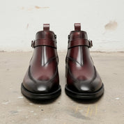 Handmade Men's Brown Leather Ankle Dress Boots