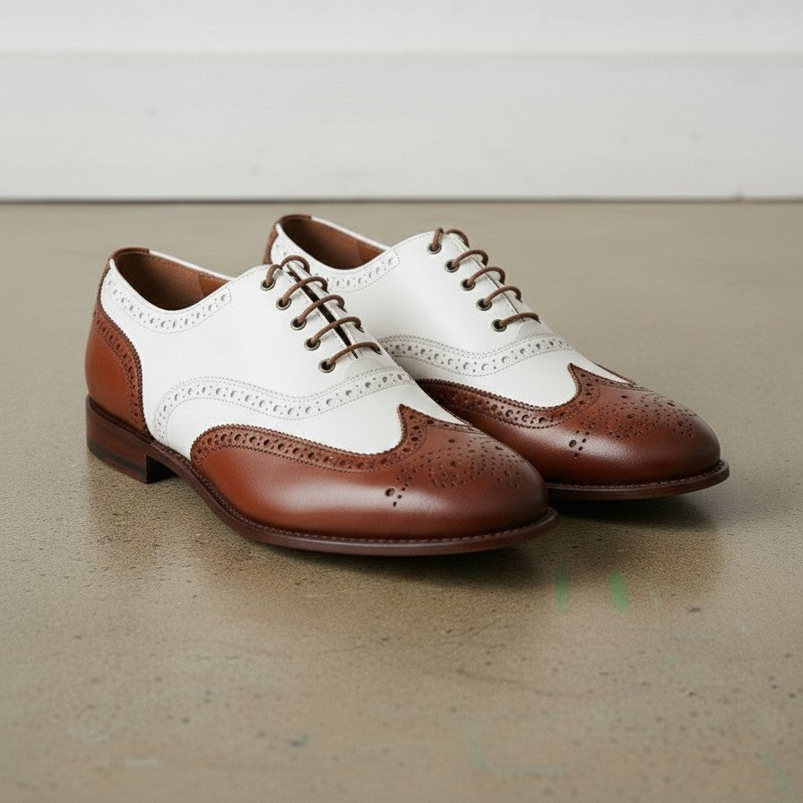 Handmade Men Spectators Dress Shoes, Men Wing Tip Brogue Casino Shoes
