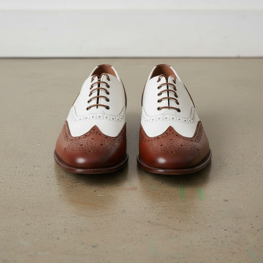 Handmade Men Spectators Dress Shoes, Men Wing Tip Brogue Casino Shoes