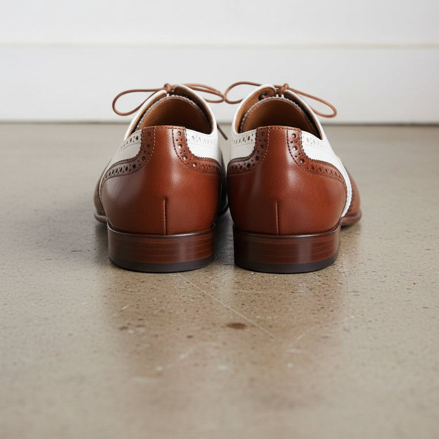 Handmade Men Spectators Dress Shoes, Men Wing Tip Brogue Casino Shoes