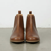 Women's Handmade Cognac Brown Leather Chelsea Boots