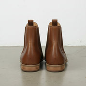 Women's Handmade Cognac Brown Leather Chelsea Boots